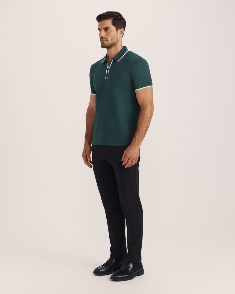 Andy Zip Polo in PINE
