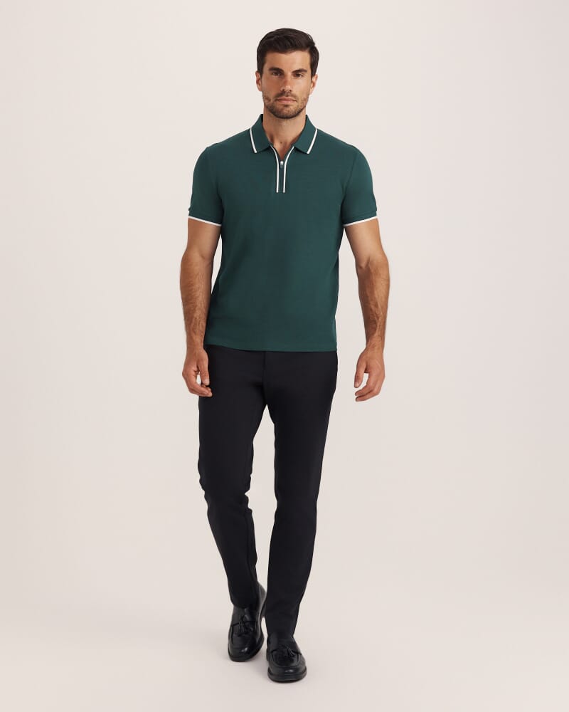 Andy Zip Polo in PINE