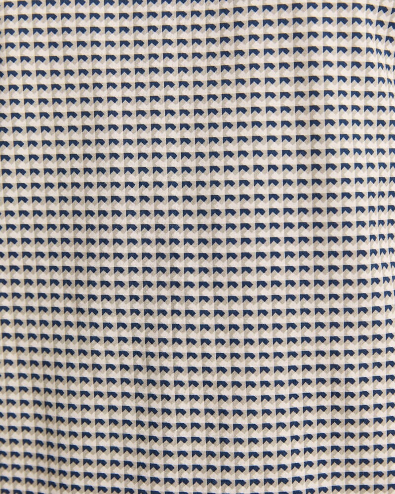 Bale Geo Print Cotton Polo in OLIVE/INK