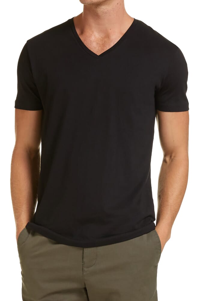 Daniel V Neck Tee in BLACK