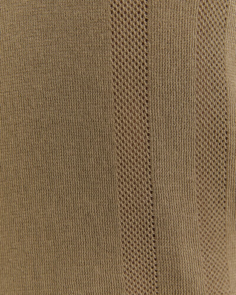 Evans Cotton Textured Knit Polo in KHAKI