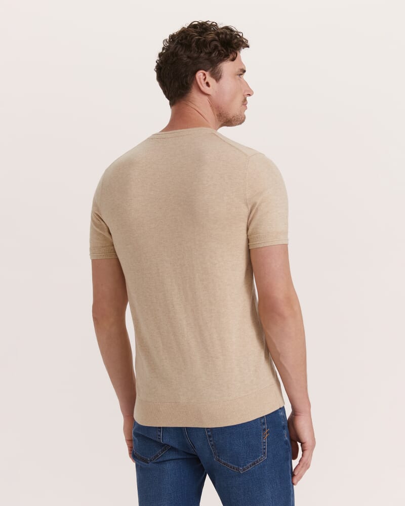 Miramar Cotton Wool Knit Tee in BEIGE