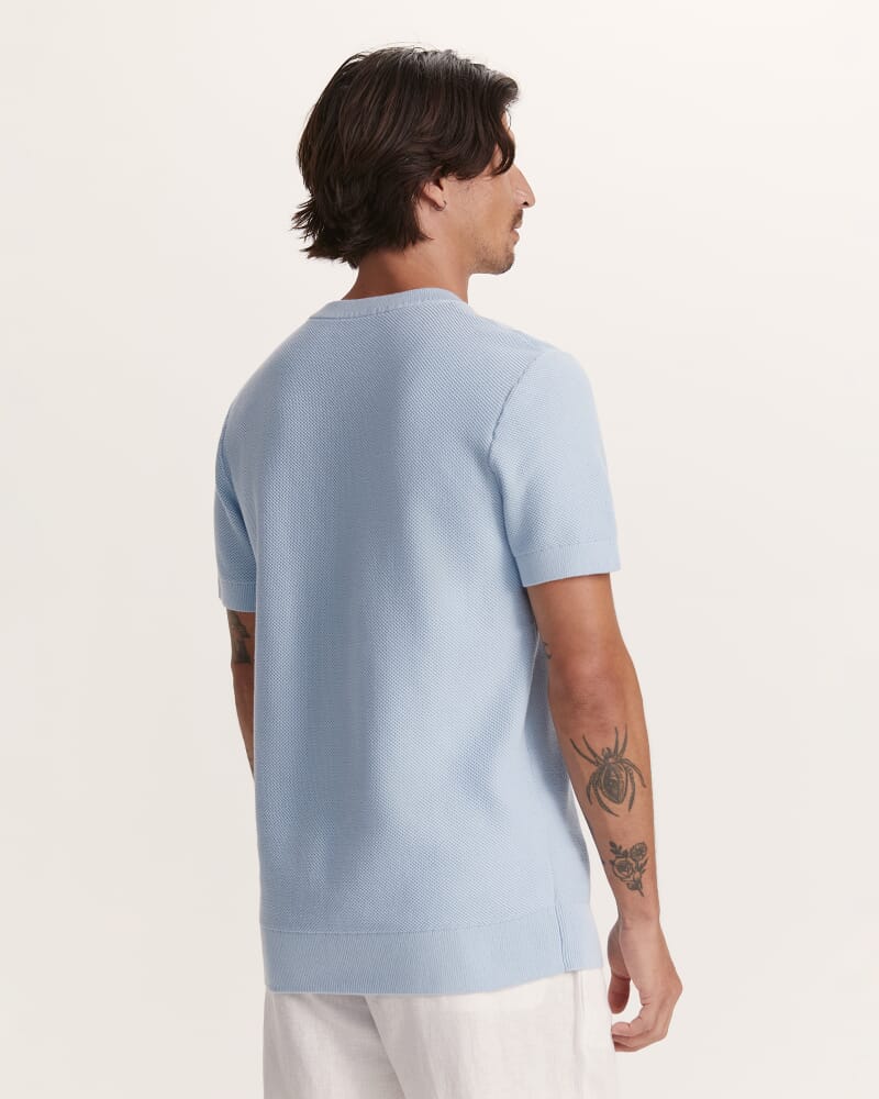 Como Cotton Knit Tee in LIGHT BLUE