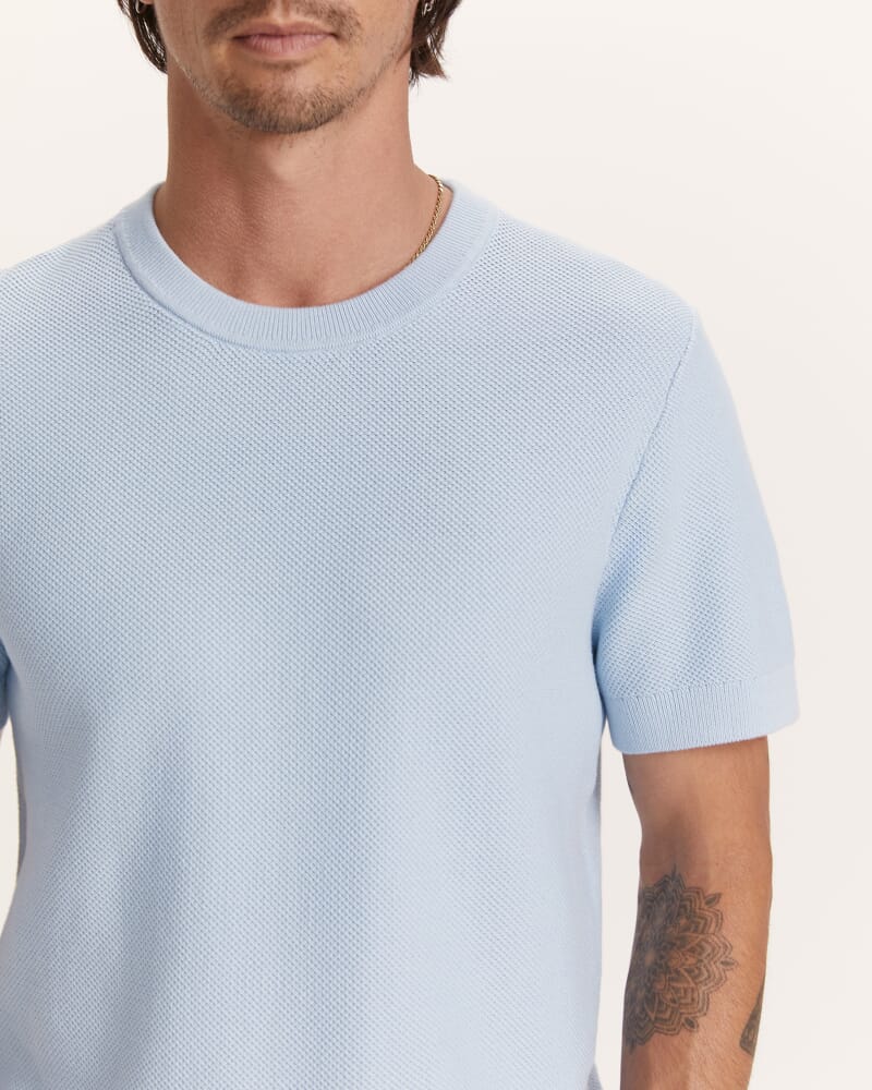 Como Cotton Knit Tee in LIGHT BLUE