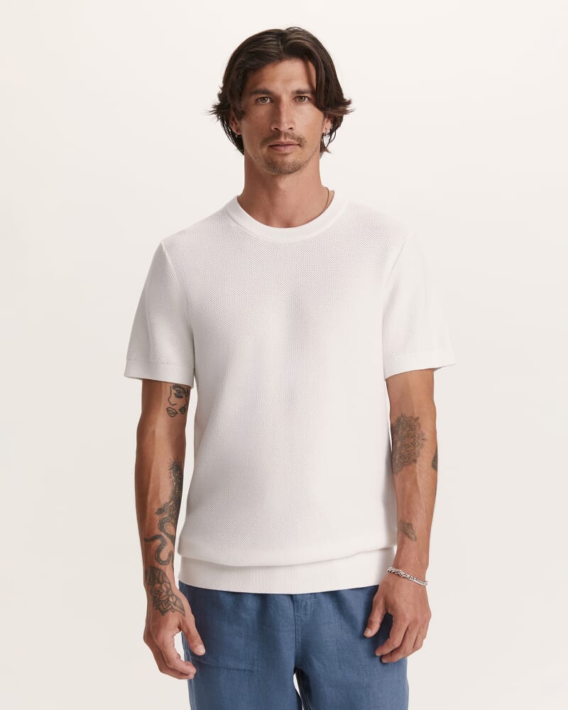 Como Cotton Knit Tee in WHITE