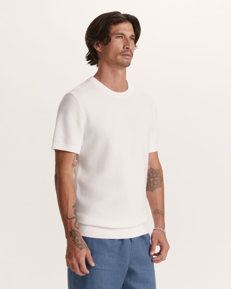 Como Cotton Knit Tee in WHITE