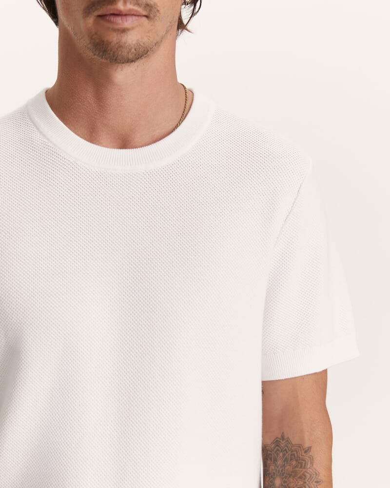Como Cotton Knit Tee in WHITE