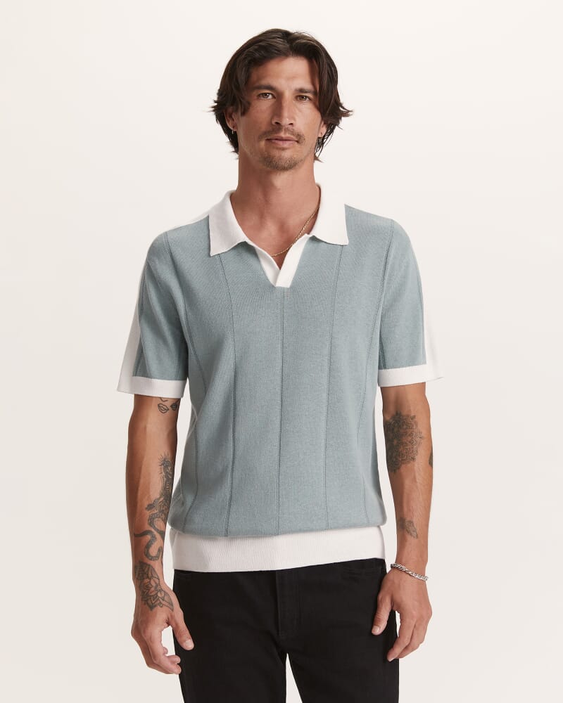 Cornell Contrast Polo in MIST