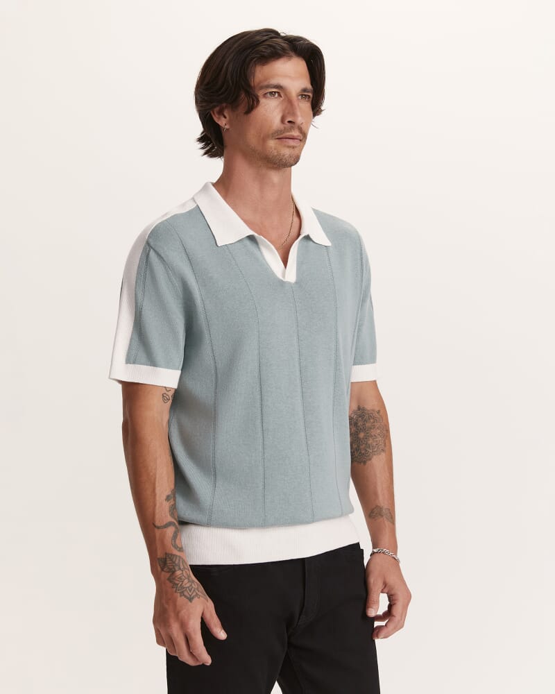 Cornell Contrast Polo in MIST