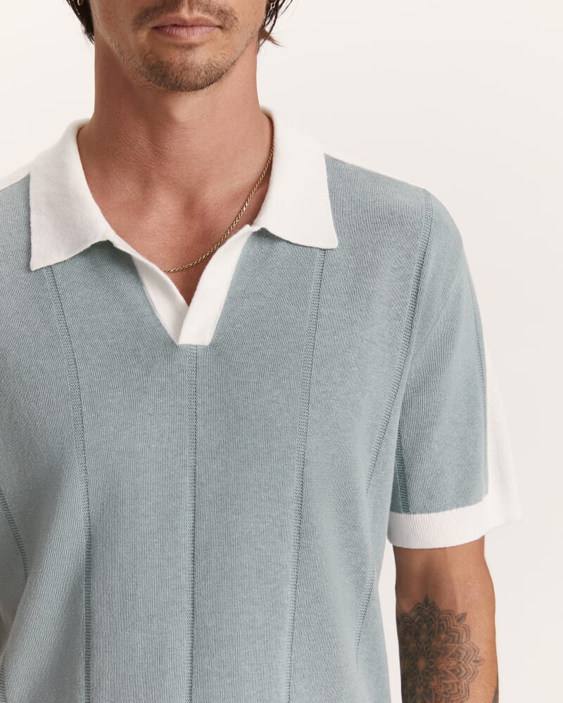 Cornell Contrast Polo in MIST
