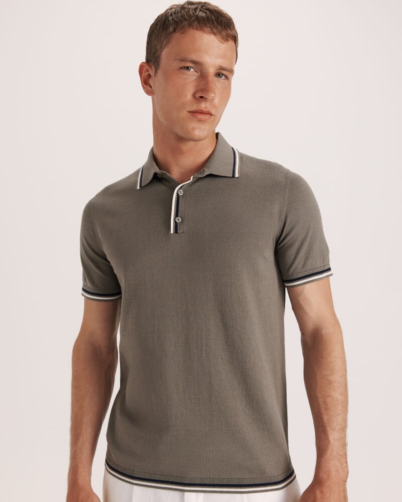 Monte Cotton Knit Polo in ARMY