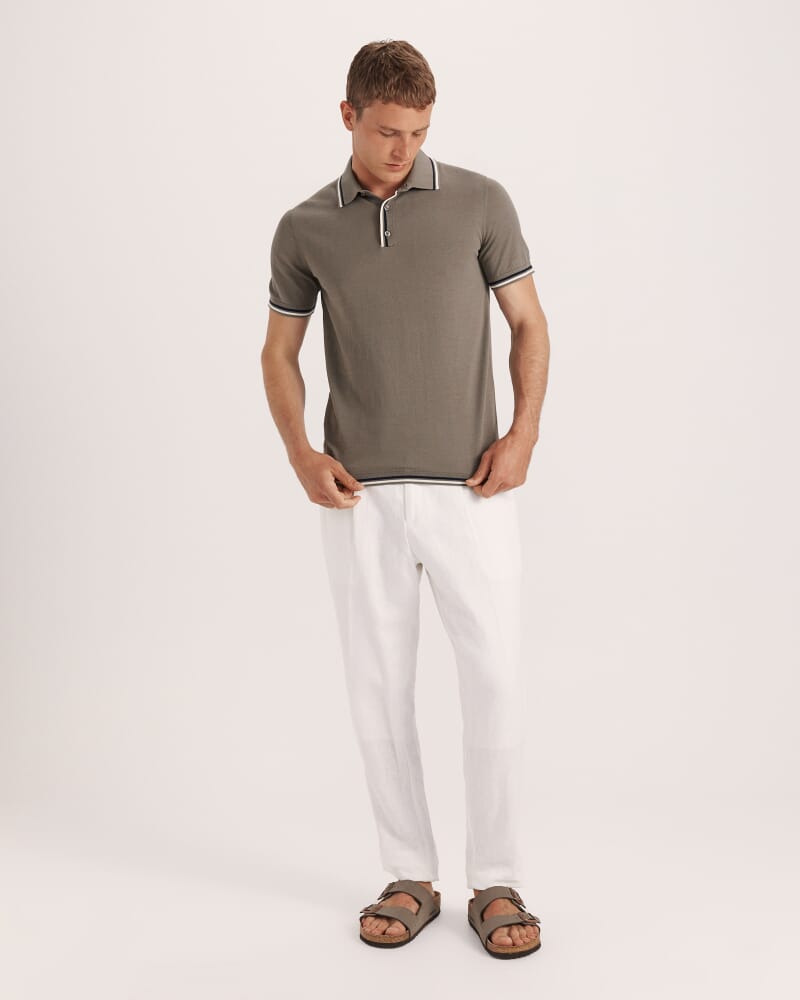 Monte Cotton Knit Polo in ARMY