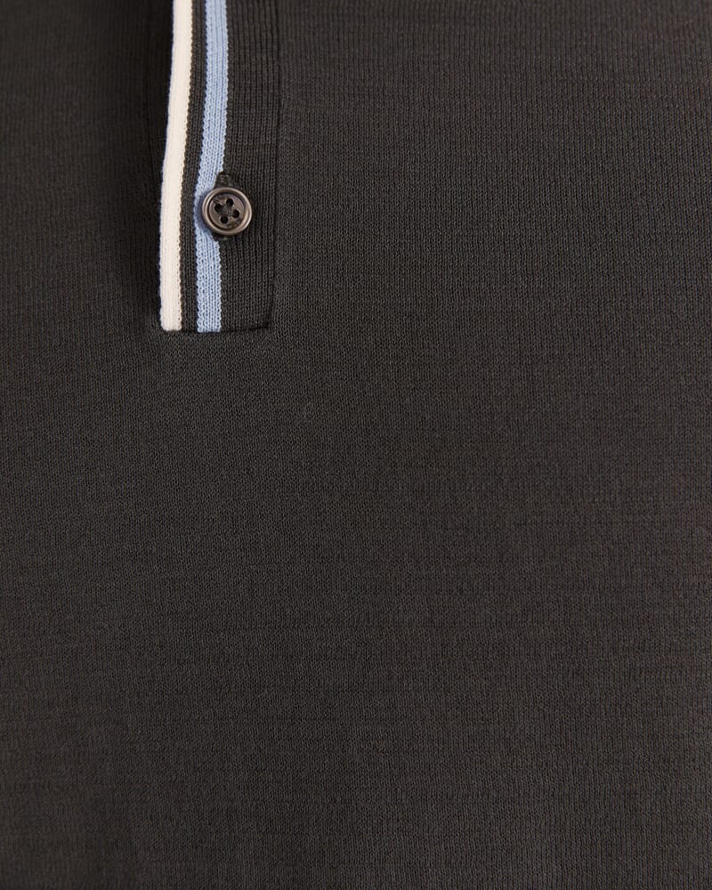 Monte Cotton Knit Polo in BELUGA