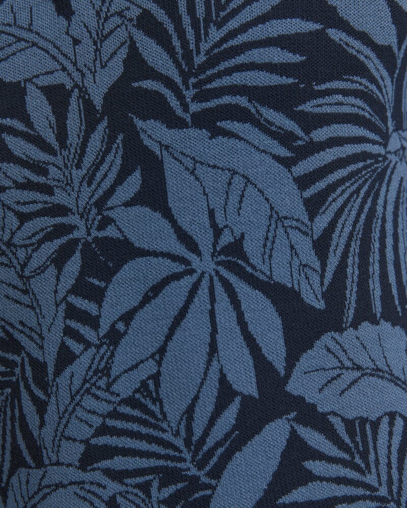 Monte Floral Knit Cotton Polo in NAVY/BLUE
