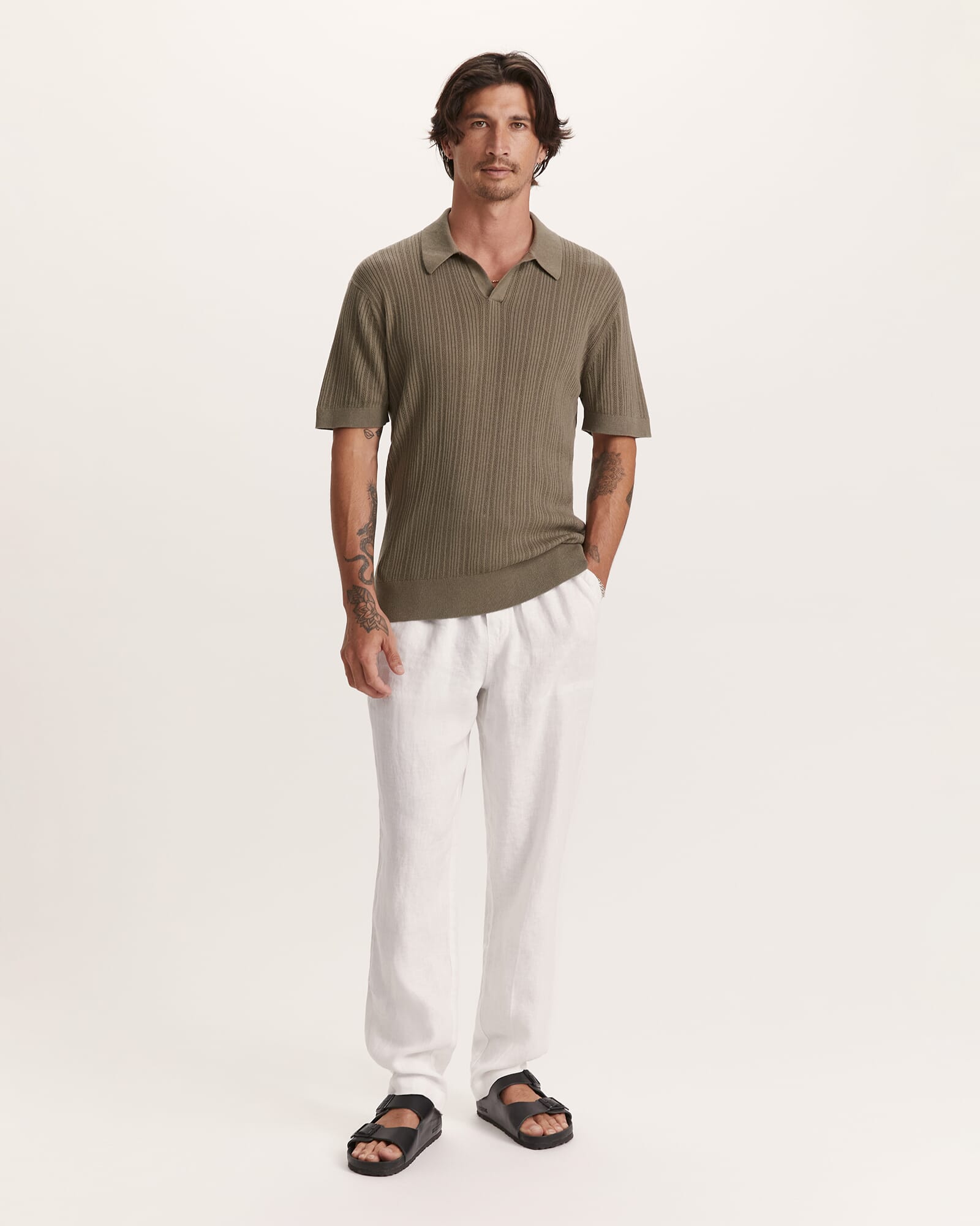 Nelson Linen Cotton Knit Polo