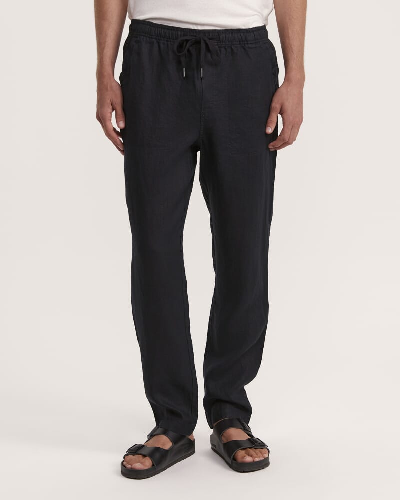Kent Linen Pant in BLACK