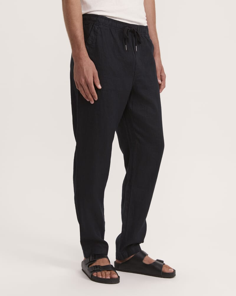 Kent Linen Pant in BLACK