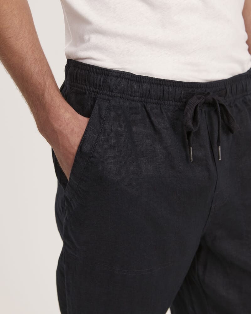 Kent Linen Pant in BLACK