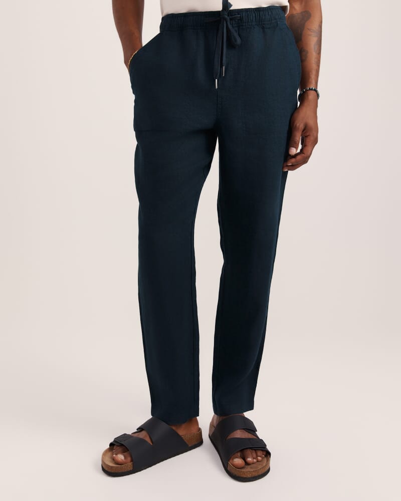 Kent Linen Pant in CARBON