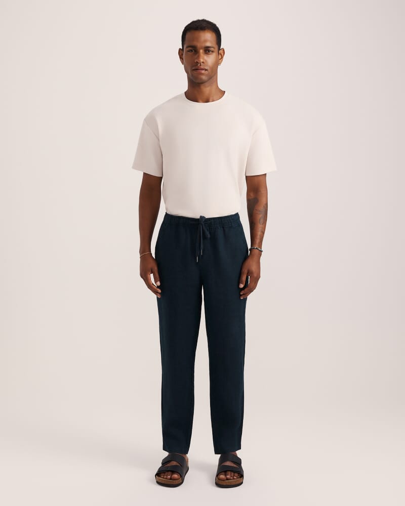 Kent Linen Pant in CARBON