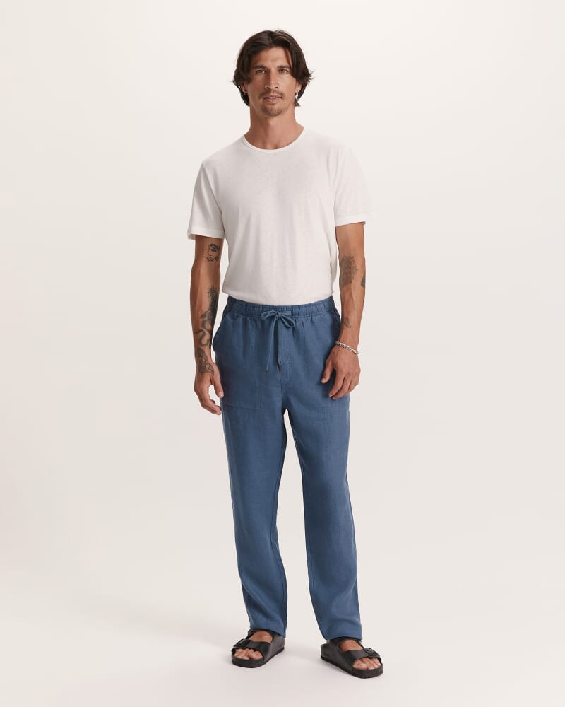 Kent Linen Pant in STEEL