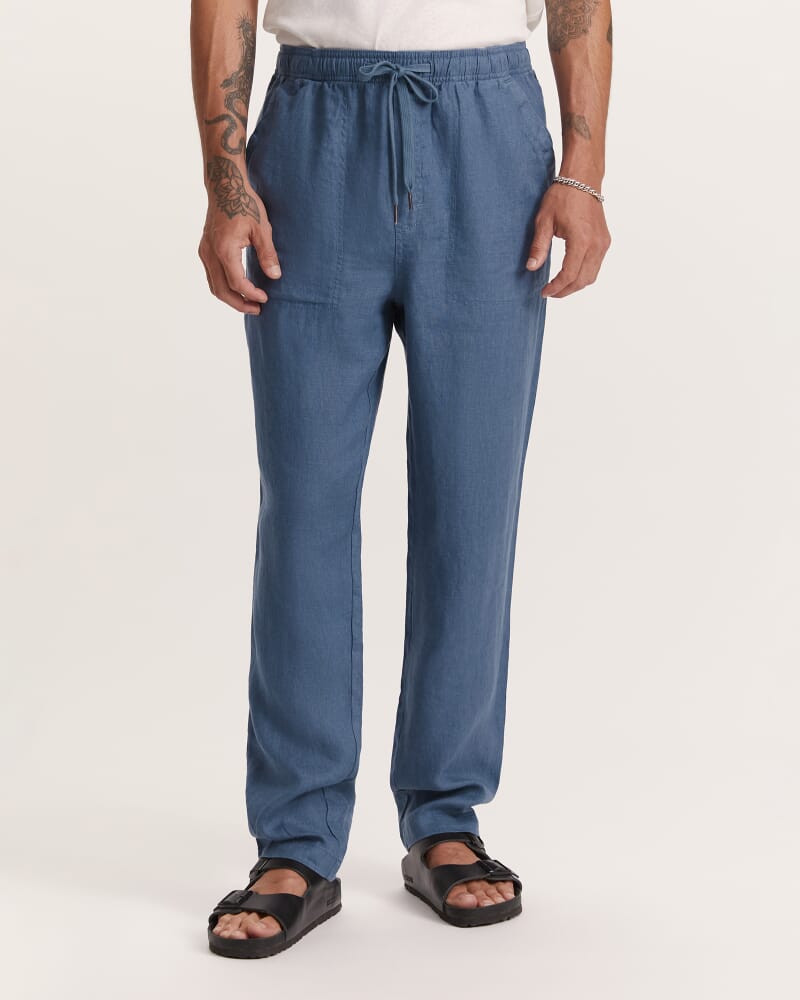 Kent Linen Pant in STEEL