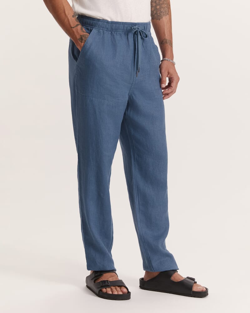 Kent Linen Pant in STEEL