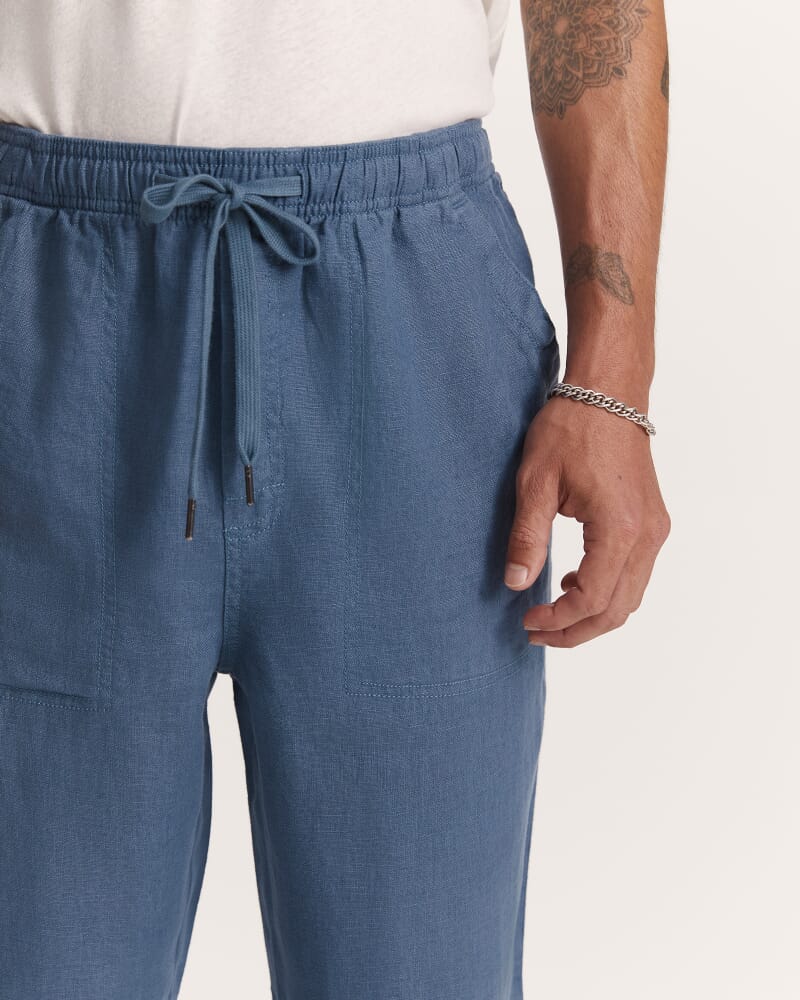 Kent Linen Pant in STEEL
