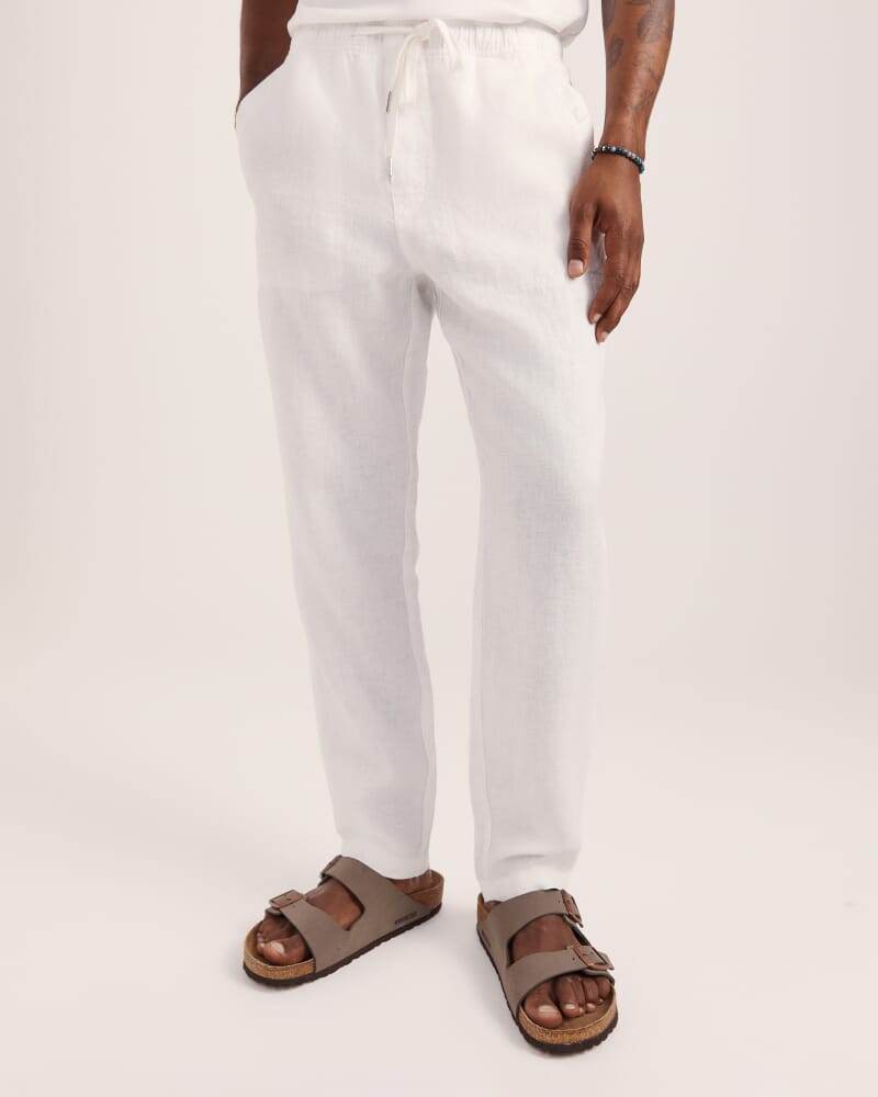 Kent Linen Pant in WHITE