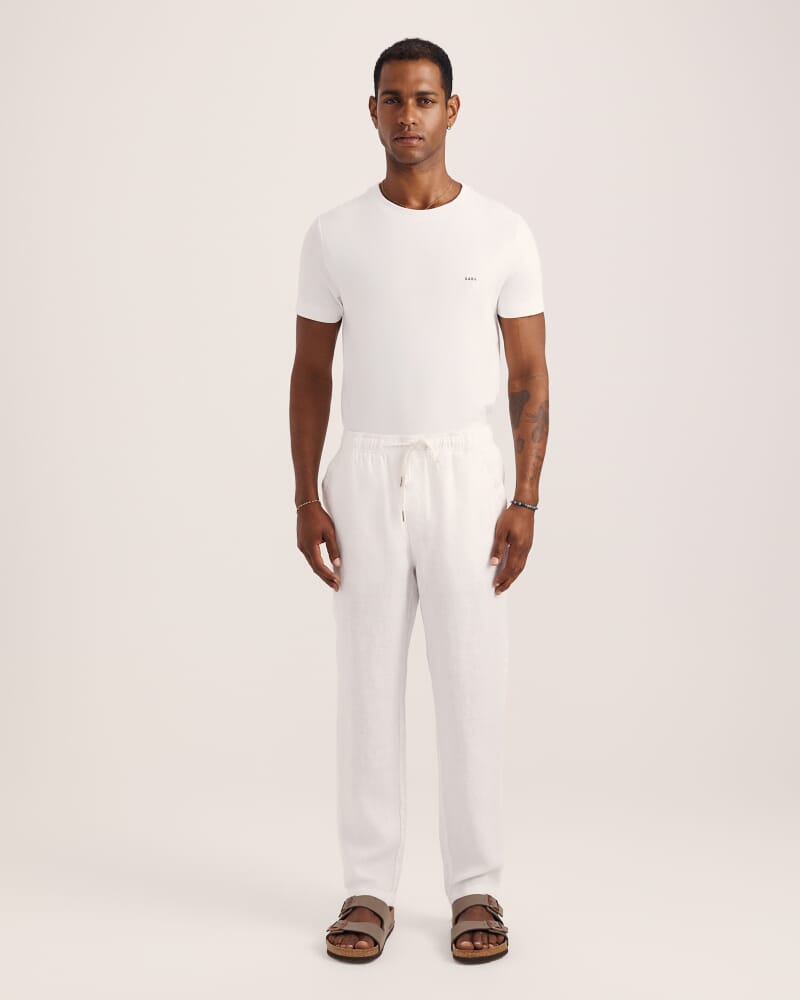 Kent Linen Pant in WHITE