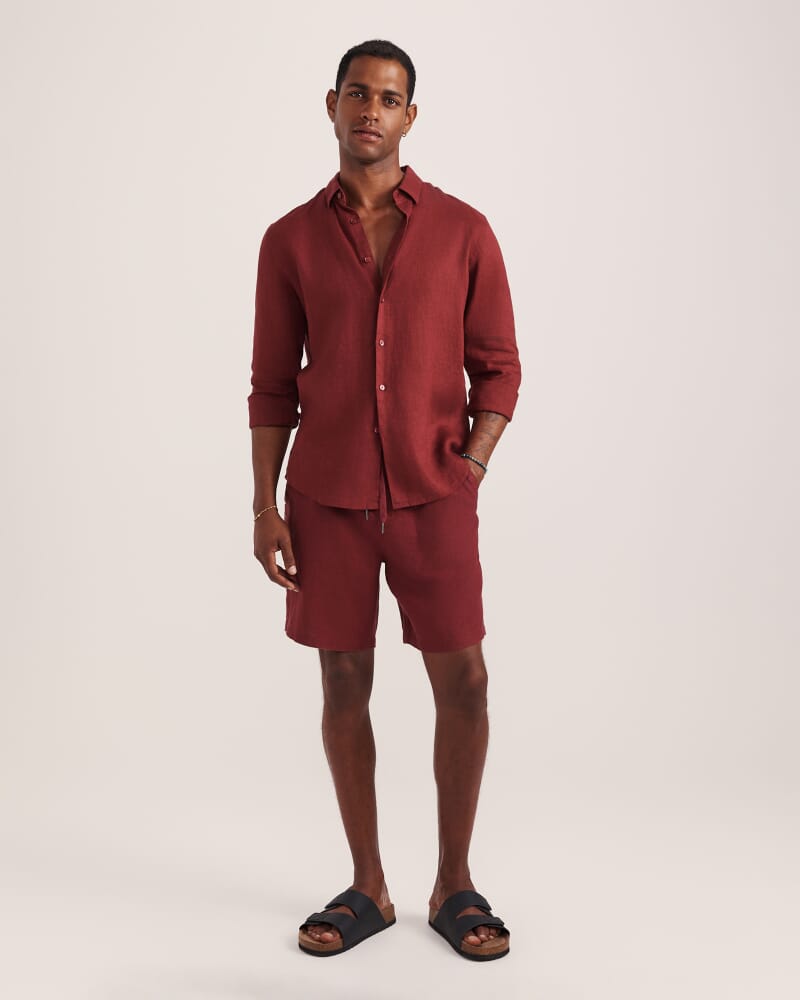 Kent Linen Short in SANGRIA