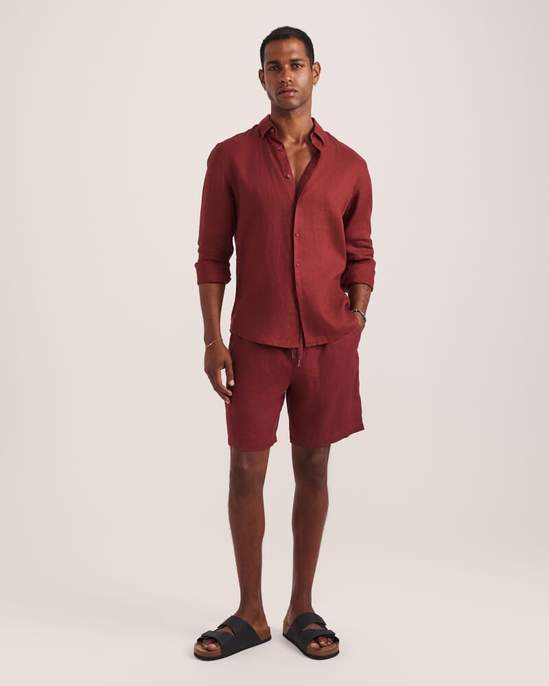 Kent Linen Short in SANGRIA