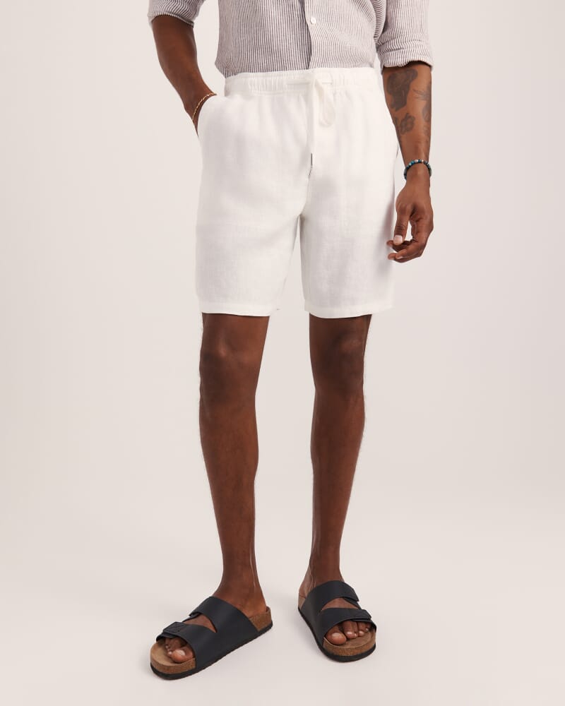 Kent Linen Short in WHITE