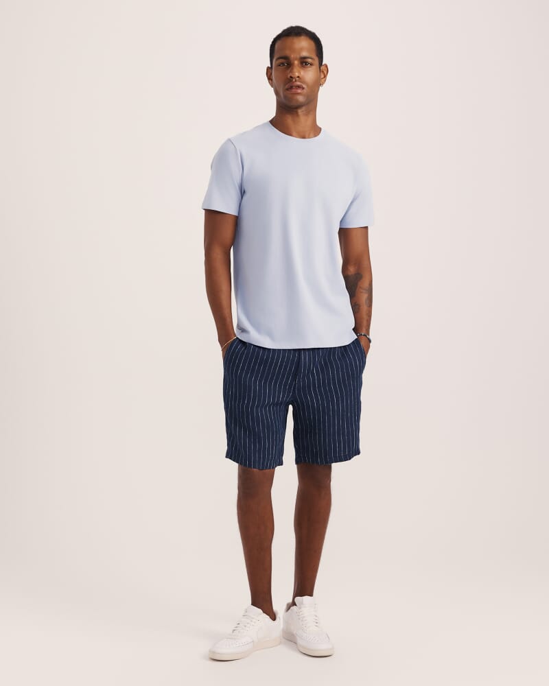 Luca Linen Striped Short in INK/WHITE