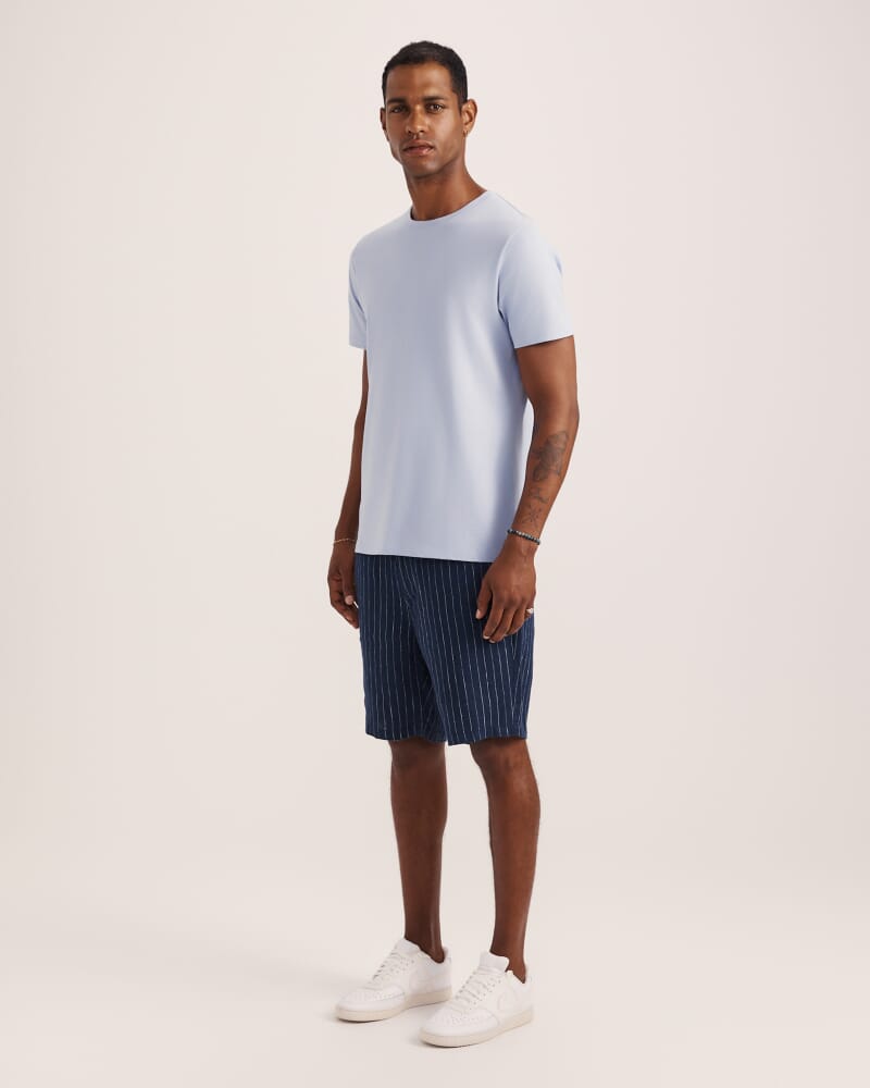 Luca Linen Striped Short in INK/WHITE