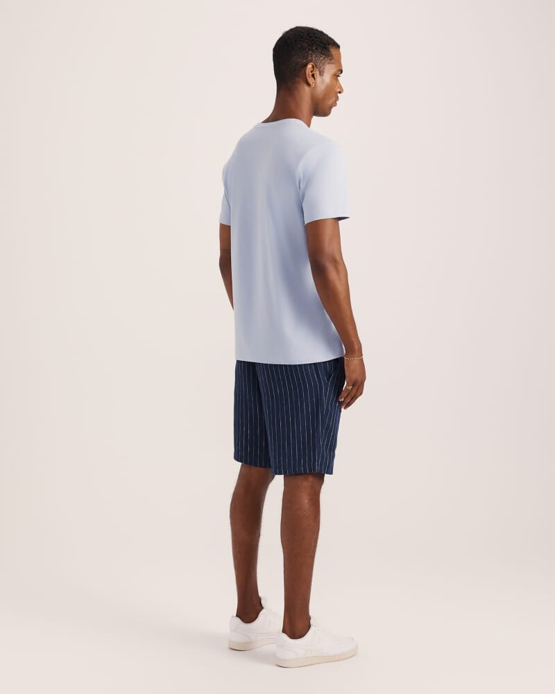 Luca Linen Striped Short in INK/WHITE