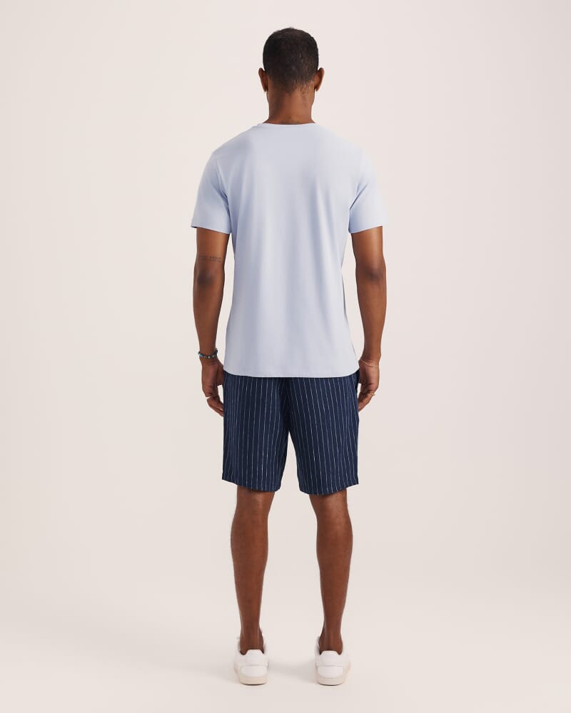 Luca Linen Striped Short in INK/WHITE