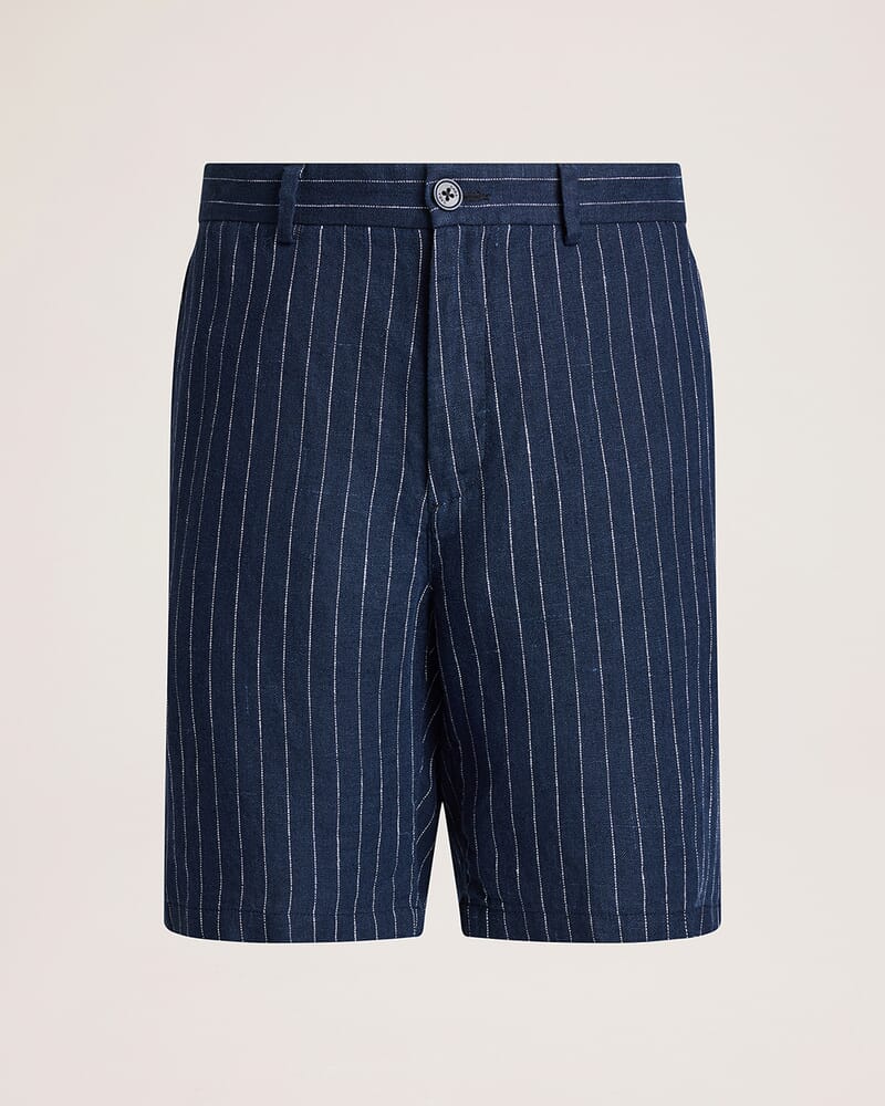 Luca Linen Striped Short in INK/WHITE