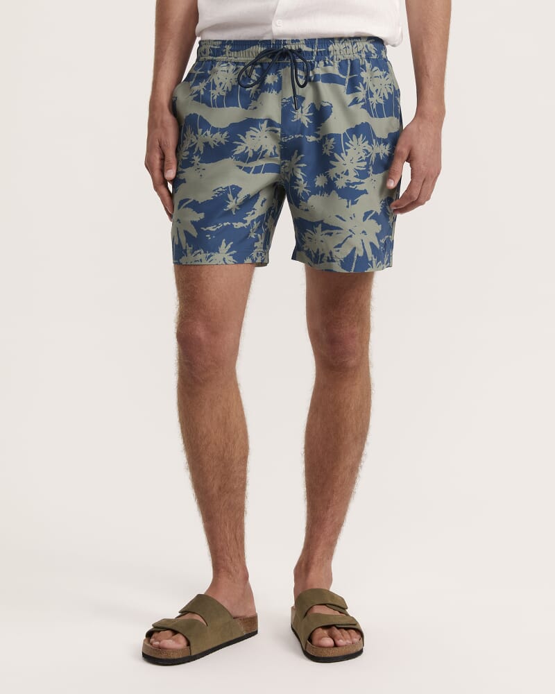 Tennant Pull On Swim Short in MID NAVY/TEAL