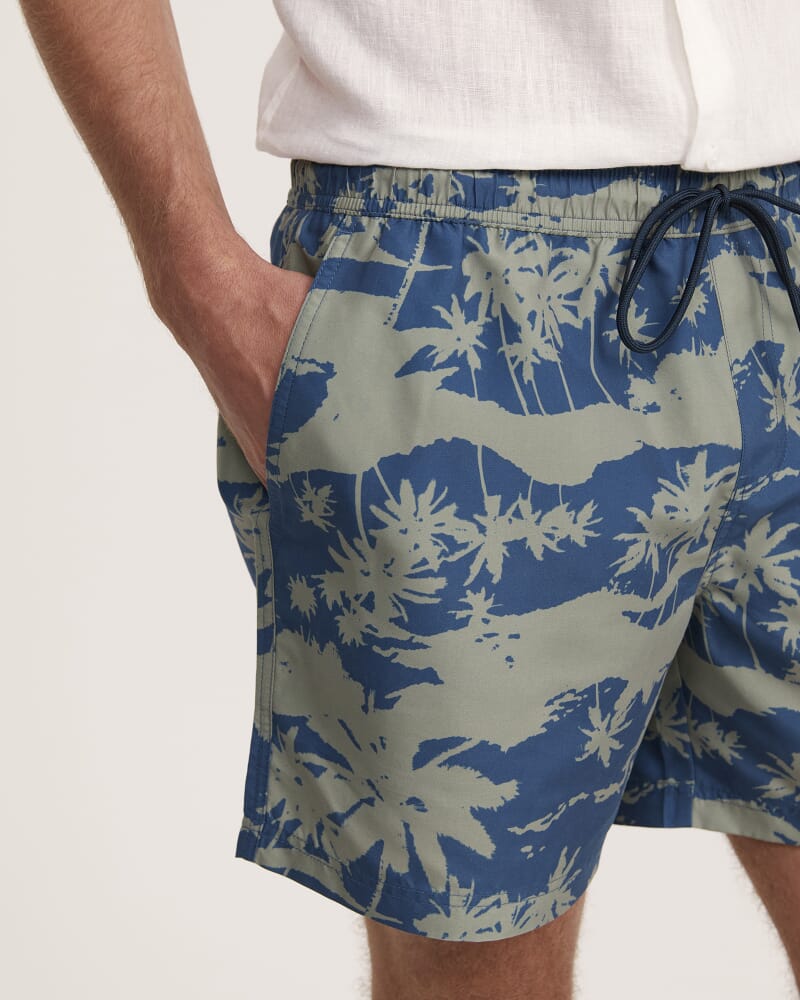 Tennant Pull On Swim Short in MID NAVY/TEAL