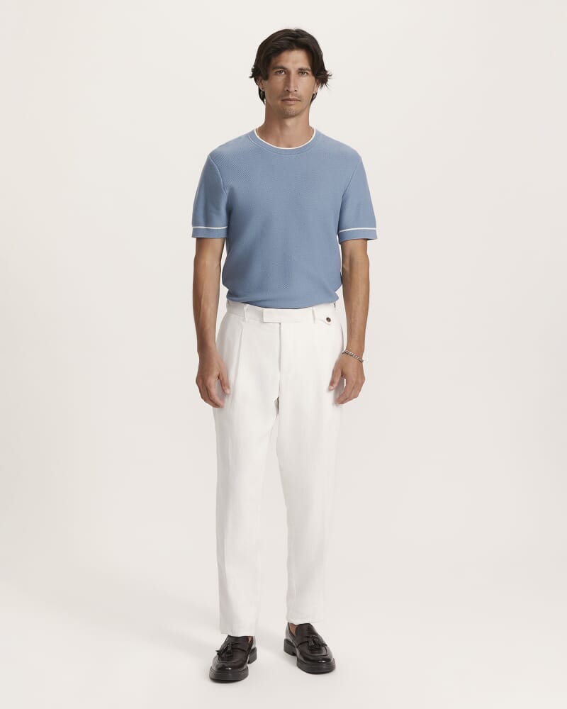Wade Pleat Front Pant in WHITE