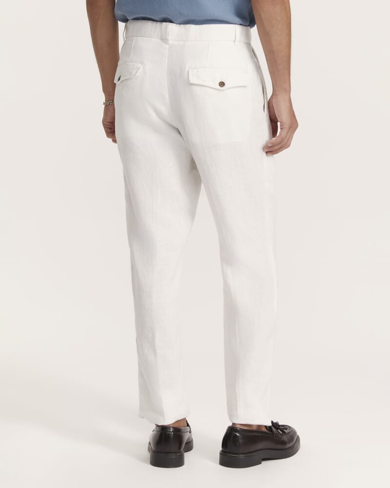Wade Pleat Front Pant in WHITE