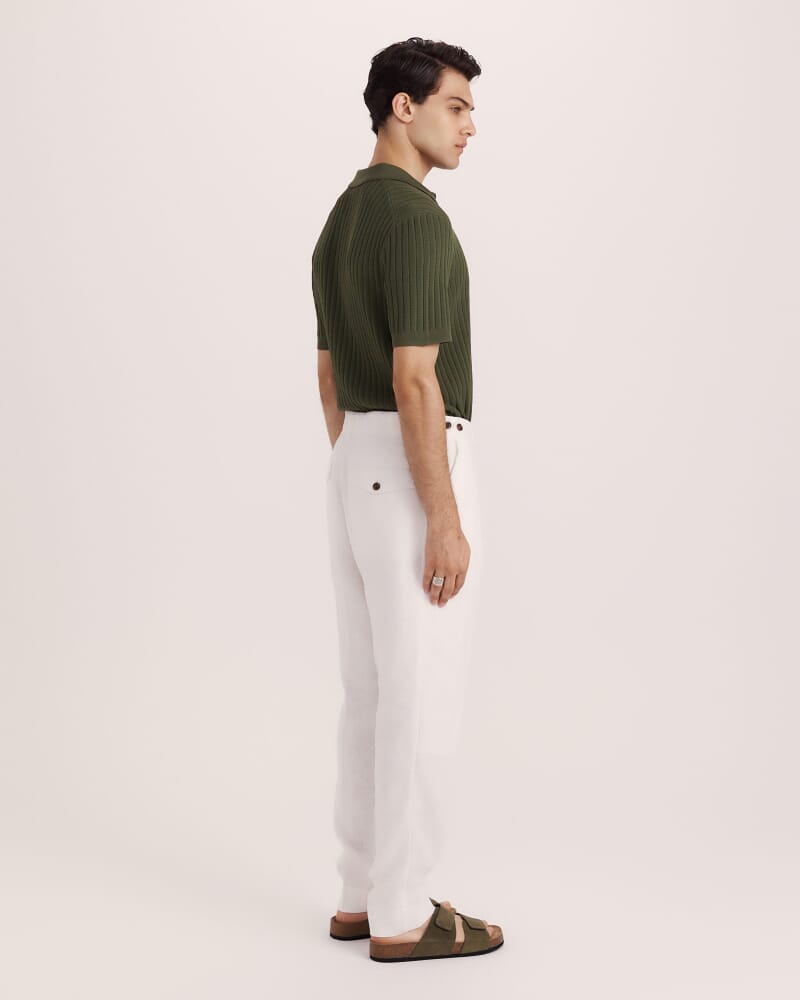 Wade Pleat Front Pant in WHITE