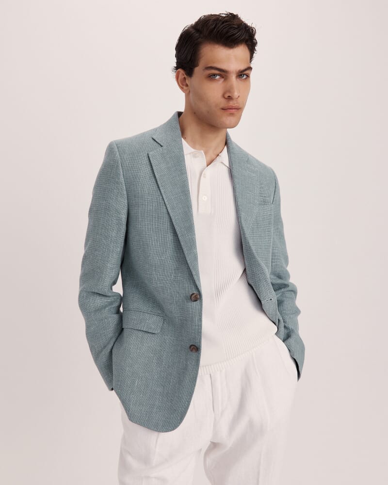 Corfu Textured Item Blazer in LIGHT GREEN