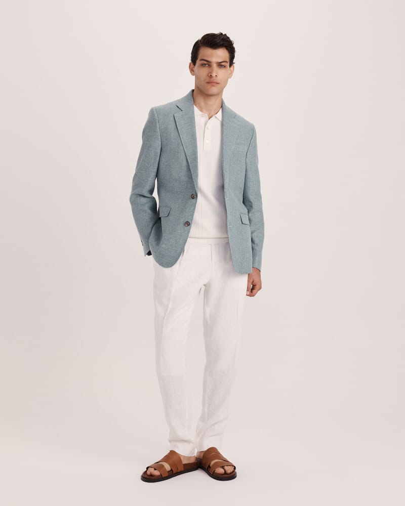 Corfu Textured Item Blazer in LIGHT GREEN