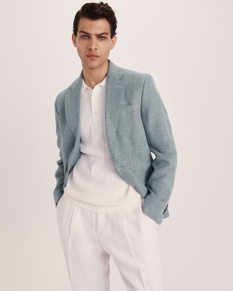 Corfu Textured Item Blazer in LIGHT GREEN