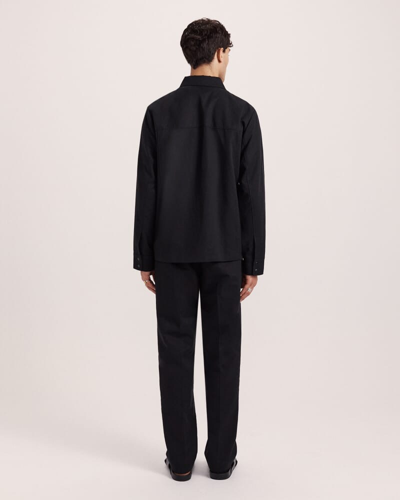 Apollo Cotton Tencel Jacket in BLACK
