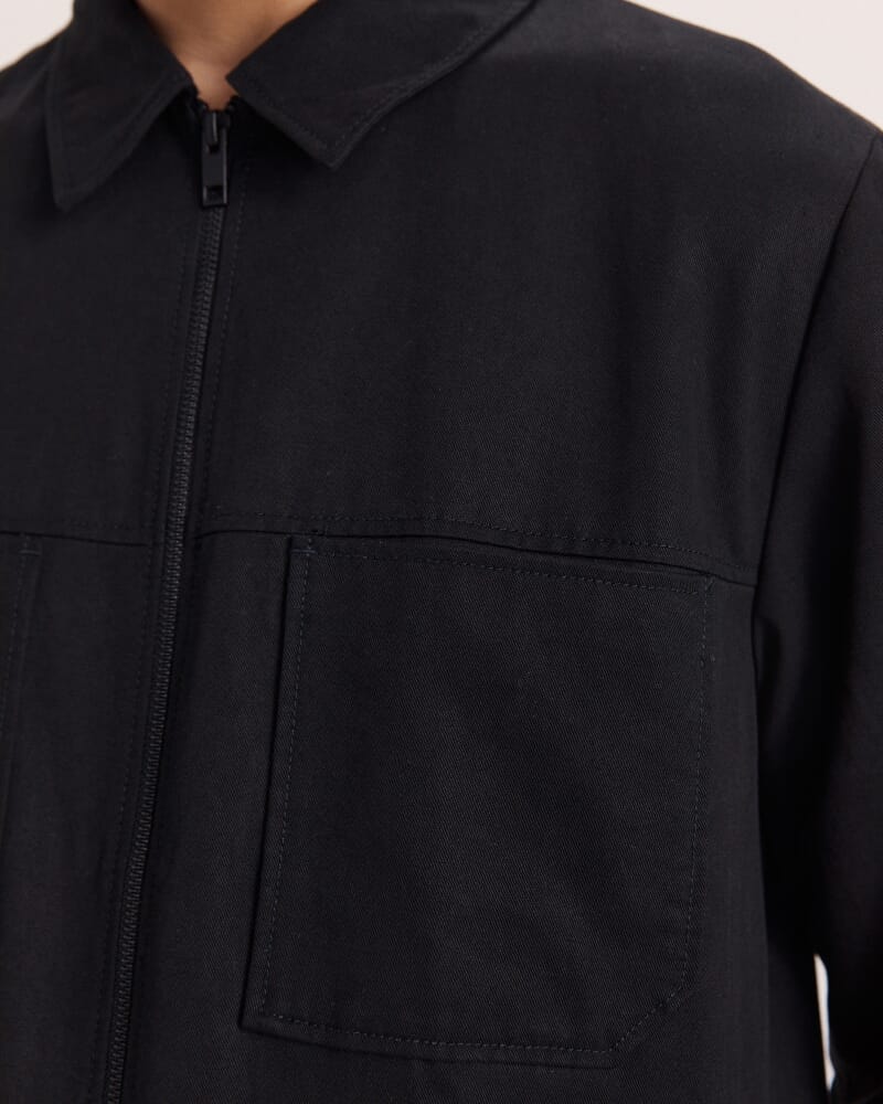 Apollo Cotton Tencel Jacket in BLACK