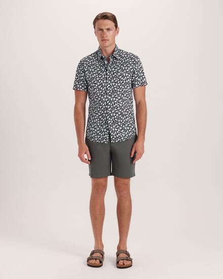 Zeus Short Sleeve Print Shirt in BLACK MULTI