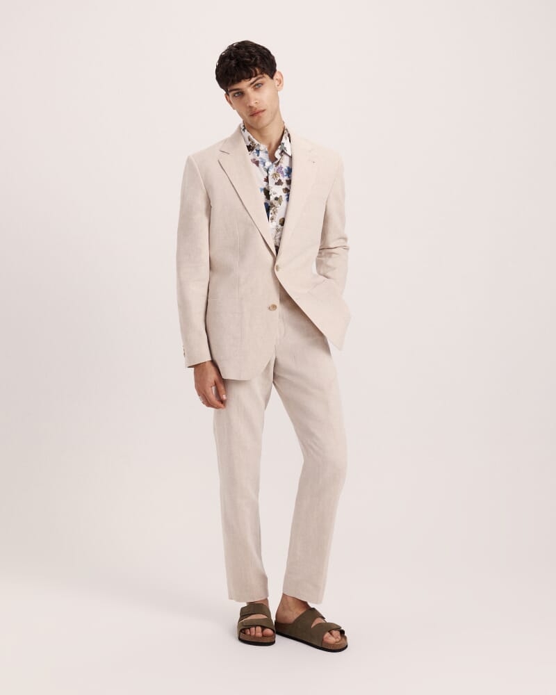 Evander Cotton Print Short Sleeve Classic Shirt in WHITE MULTI